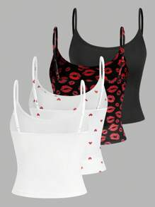 SHEIN EZwear Women Tank Tops & Camis Valentine's Day