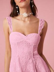Enchnt Women's Simple Casual Baby Pink Everyday Dress For Valentine's Day - Pink - View 8