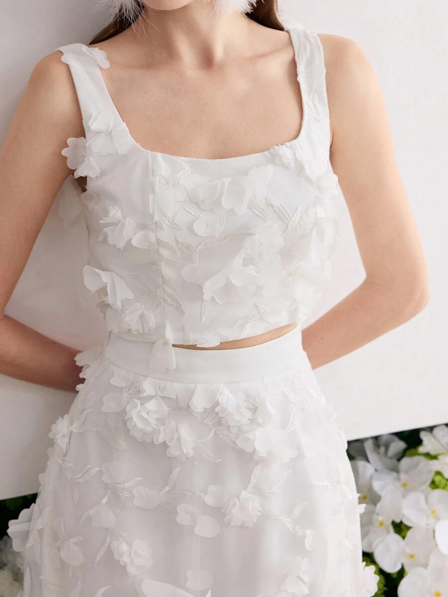 MOTF Soiréza 贴花短款背心 - 白色 - 查看 2