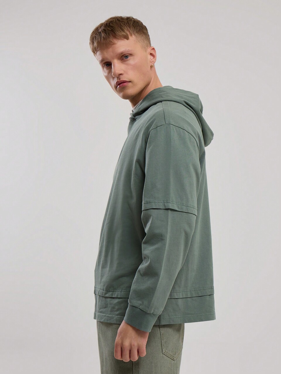 Long Sleeve Hoodied Double Layer Style Effect Hoodie Sweater SPRING SUMMER Essentials Streetstyle Streetwear