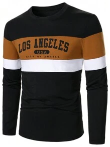 Manfinity Homme 男士休闲长袖 T 恤，简约设计，适合日常穿着 - 彩色 - 查看 2