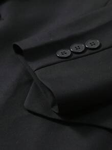 Manfinity Mode Plus Size Men's Front Button Long Sleeve Pocket Simple Casual Suit Jacket Prom For Men, Simple Fashion Casual Daily Wear Casual Formal Blazer