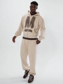 Musero Cuffed Baggy Jersey Jogger Sweatpants Tracksuit Bottoms Only Winter Wardrobe Streetstyle - Apricot - View 1