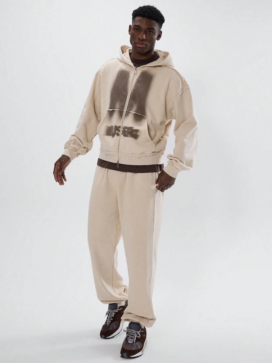 Musero Cuffed Baggy Jersey Jogger Sweatpants Tracksuit Bottoms Only Winter Wardrobe Streetstyle - Apricot - View 1