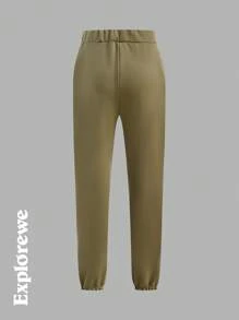 SHEIN Bộ 2 chiếc/Bộ áo nỉ trùm đầu dài tay in chữ "Teen Boy" và quần dài chạy bộ cho bé trai tuổi teen - Màu Tím - Xem 10