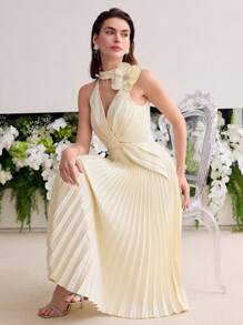 MOTF Soiréza STEREO FLORAL PLEATED COCKTAIL DRESS - Beige - View 6