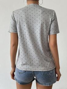 EMERY ROSE Women's Casual Loose Round Neck Short Sleeve T-Shirt, Spring/Summer