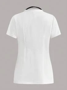 PopScrub 手术服制服上衣，简约时尚，休闲日常穿着 - 彩色 - 查看 5