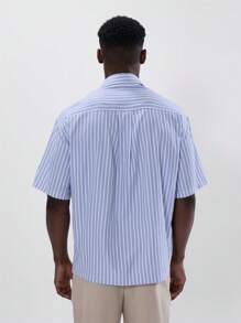 Musero Button Up Short Sleeve Striped Shirt