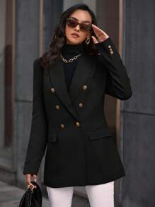 Aveloria Modichic Lapel Neck Double Breasted Casual Blazer Fall Cloth For Women