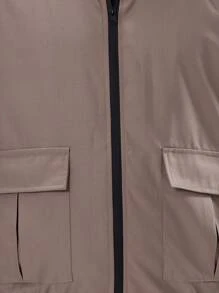 Musero Woven Full Zip Pocket Jacket - Brown - View 5