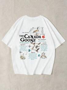 INAWLY 女士花卉宽松休闲圆领短袖上衣