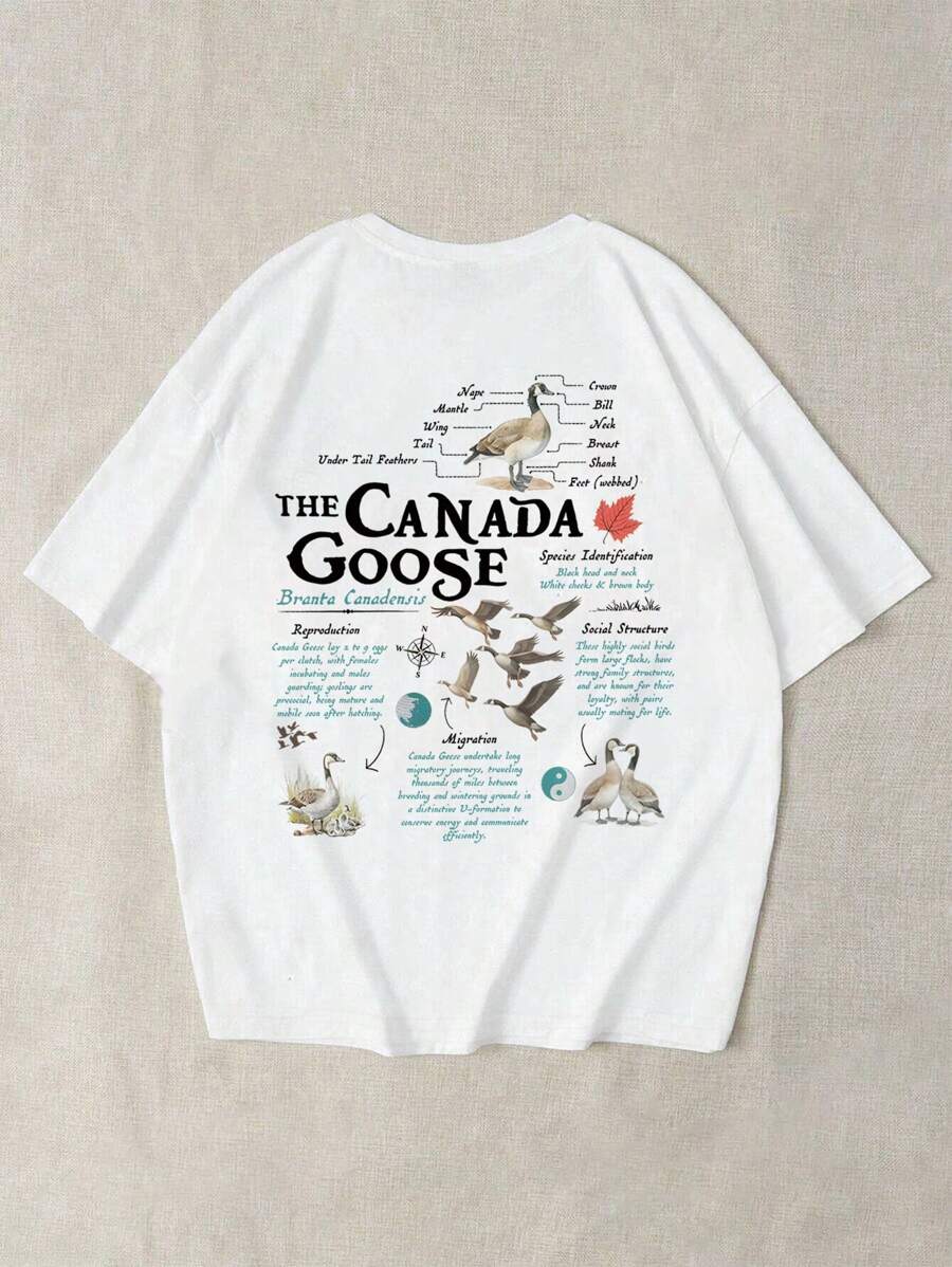 INAWLY 女士花卉宽松休闲圆领短袖上衣