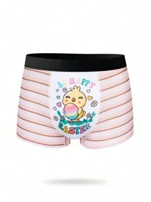 3 pièces/pack Boxers pour garçons avec imprimé numérique de motif de collation - Multicolore - Voir 3