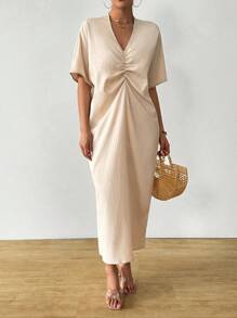 Chiquease Vestido elegante con nudo retro estilo francés