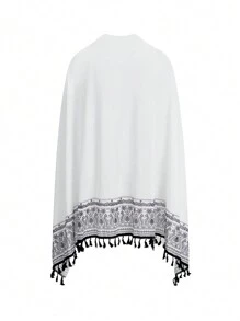 Swim Oasis Women's Asymmetrical Neck Sleeveless Bikini Top And Bottom Swimwear Set & Cover Up, Summer Beach Vacation Boho Outfit