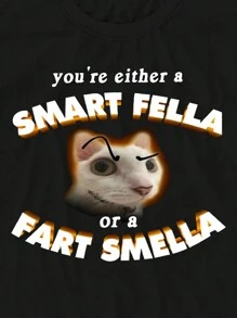 Glimmora Funny Meme Cat Graphic Round Neck T-Shirt For Women - Black - View 3