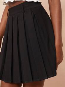 NYA SZN Spring High Waist Pleated Mini Skirt Summer Festivals - Black - View 7