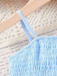 SHEIN Vestido de tirantes azul lindo de verano para bebé niña para vacaciones