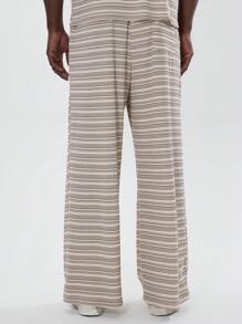 Musero Men Wide Leg Lightweight Contrast Striped Sweatpants Lounge Style Winter Comfort - Multicolor - View 4