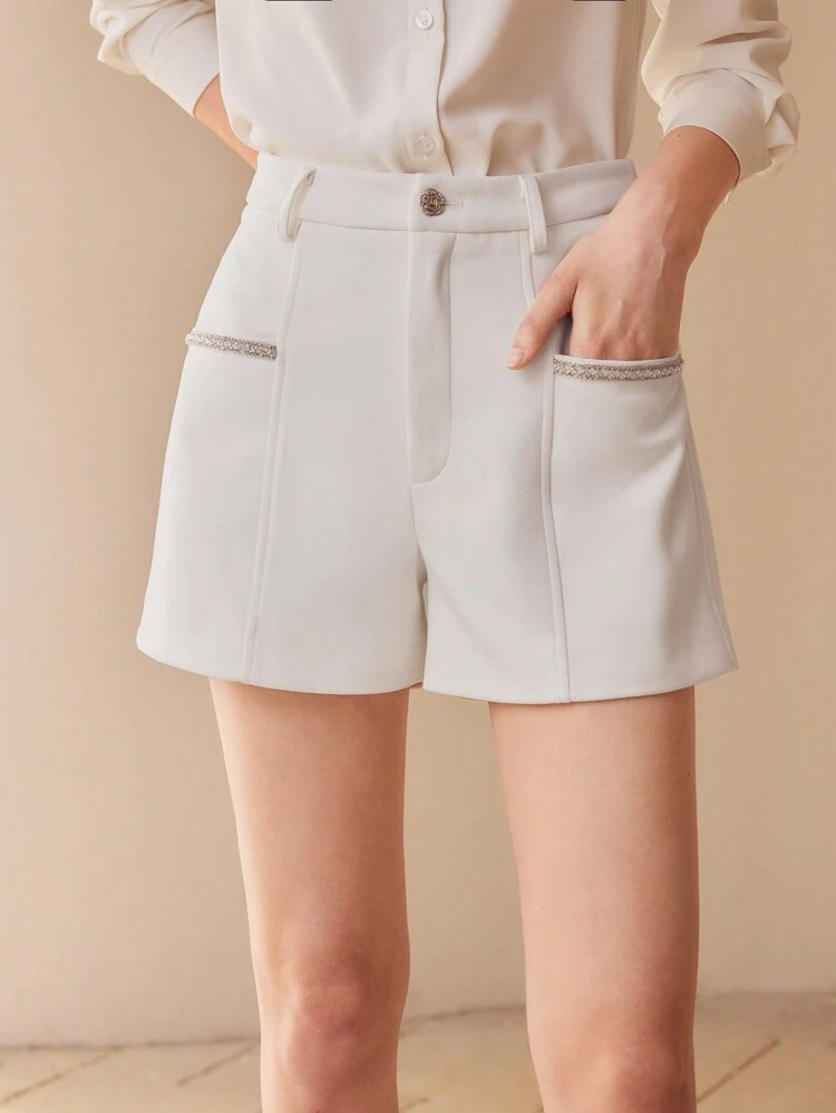 CONTRAST BINDING TAILORED SHORTS