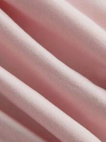 SHEIN MOD Damstickad spets lapptäcke Asymmetrisk fåll Ruched Choker Neck Spetskant Knytbar midja blus - Rosa - Visa 3