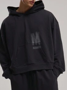 超大号“M Musero”标语连帽衫 - 深灰色 - 查看 5