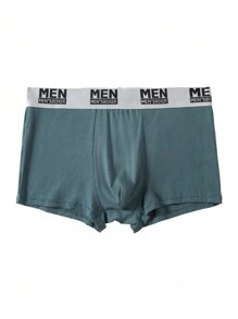 3 件套男士纯色拼布字母印花简约休闲平角内裤 - 彩色 - 查看 5