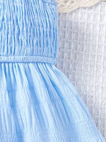 SHEIN Vestido de tirantes azul lindo de verano para bebé niña para vacaciones