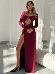 Aloruh 女士长裙，休闲时尚，适合日常穿着 - 黑色 - 查看 5