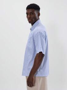 Musero Button Up Short Sleeve Striped Shirt