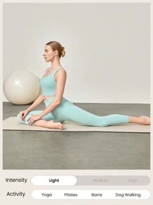 GLOWMODE 21 英寸 FeatherFit™ 七分瑜伽紧身裤 柔软不透视收腹健身紧身裤 腰部有隐藏口袋 - 0.霧綠 - 查看 7