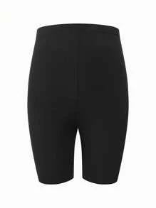 SHEIN Adjustable Waist Black Maternity Leggings, Versatile