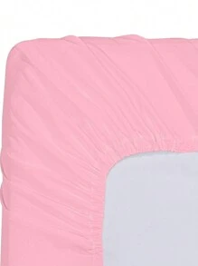 1pc Solid Color Fitted Sheet, Mattress Protector, Soft & Breathable, Fits Twin, Full, Queen, King Size Beds, Essential Bedding For Home & Dorm - Hot Pink - View 6