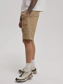 Musero 方格口袋细节长款短裤 - 咖啡棕 - 查看 3