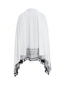 Swim Oasis Women's Asymmetrical Neck Sleeveless Bikini Top And Bottom Swimwear Set & Cover Up, Summer Beach Vacation Boho Outfit