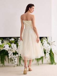 MOTF Soiréza MESH FLORAL PATCHED TUBE DRESS - Apricot - View 7