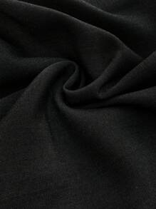 SHEIN Sleeveless Maternity Jumpsuit With Frill Trim - Black - View 3