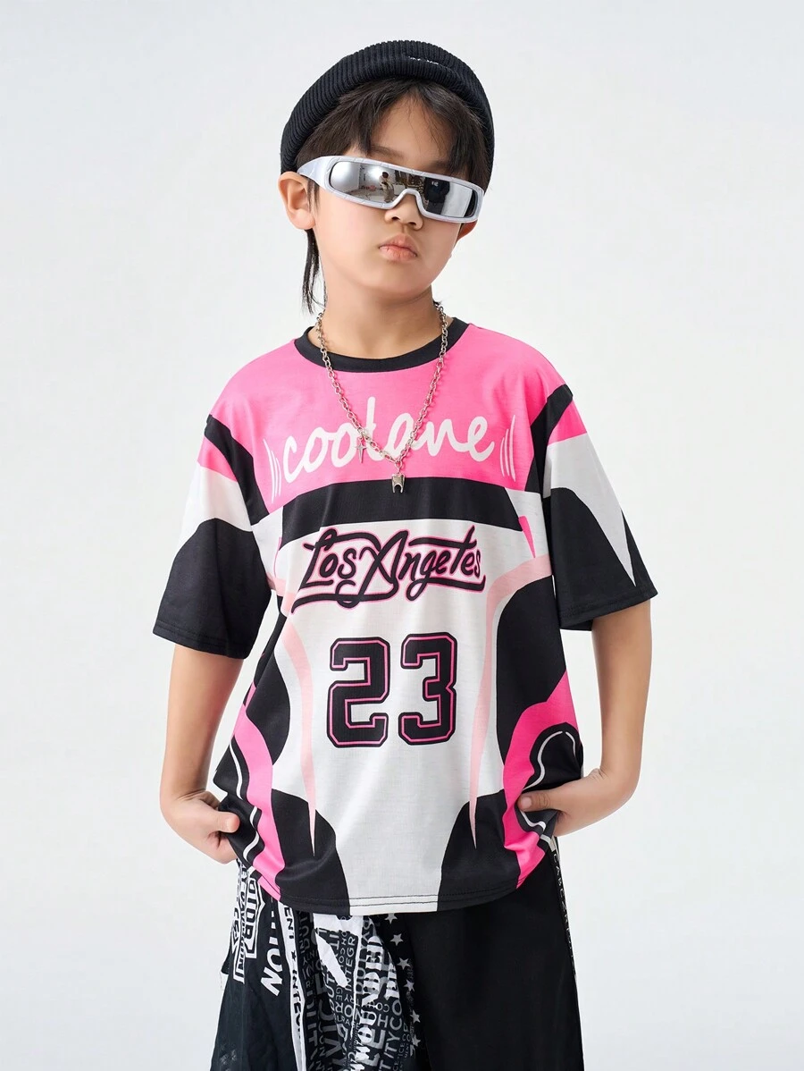 Coolane Kids 青少年春夏口号足球印花短袖 T 恤，适合日常穿着