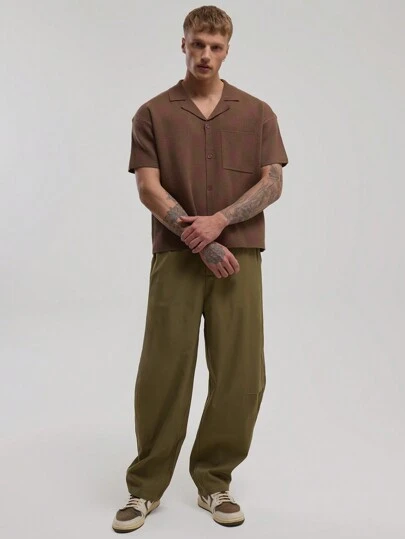 Musero 针织棋盘格纽扣上衣