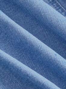 SHEIN MOD Women's Casual Denim Dress, Minimalist & Fashionable For Daily Wear - Light Wash - View 4