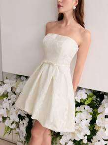 MOTF Soiréza JACQUARD TROMPETENROCK RÖHRENKLEID - Beige - Übersicht 3