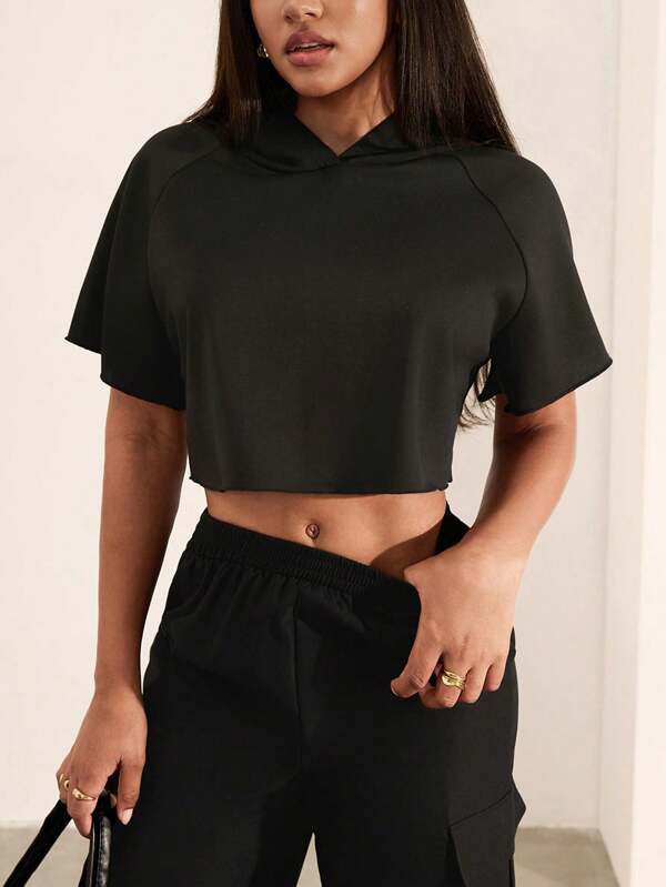 Tropiluxe Hanorac decupat sport casual pentru femei,