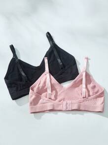 2pcs Seamless Underwear Set For Tween Girls - Multicolor - View 2