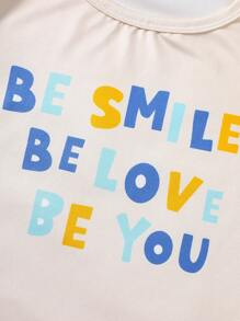 6pcs/Set Young Boy Geometric Elephant And English Letter Print Snug Fit Long Sleeve Top And Pants Pajama Set - Multicolor - View 8