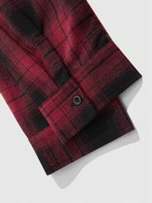 Manfinity Homme Plus Size Men Front Button Long Sleeve Plaid Simple Casual Shirt, Fall - Multicolor - View 5