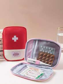 1 个便携式医疗包，带多个隔层，适合旅行、健康和紧急使用，适用于户外露营徒步旅行旅行紧急情况，多功能急救药品收纳袋，适用于口红、刷子、护肤品、手机、硬币、小物品，适用于家庭、礼物、度假和节日万圣节圣诞节多功能用途，波西米亚风