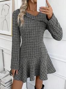 SHEIN Clasi Women A-Line Long Sleeve Dress, New Style For Autumn