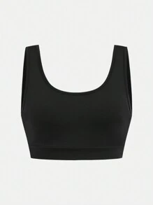 SHEIN 3 件套青少年女孩休闲街头装和百搭日常服装，包括黑色和粉色字母印花网眼 T 恤、纯色背心和慢跑裤，买 1 送 3，夏季/春季运动休闲装，返校运动装 - 玫紅色 - 查看 3