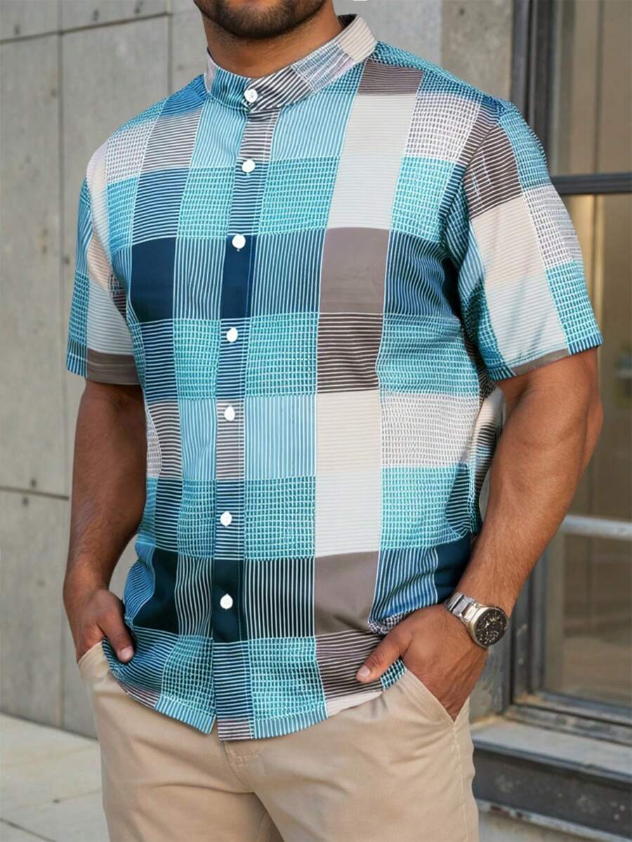 Manfinity Homme 大码男士休闲简约风格衬衫，日常穿着